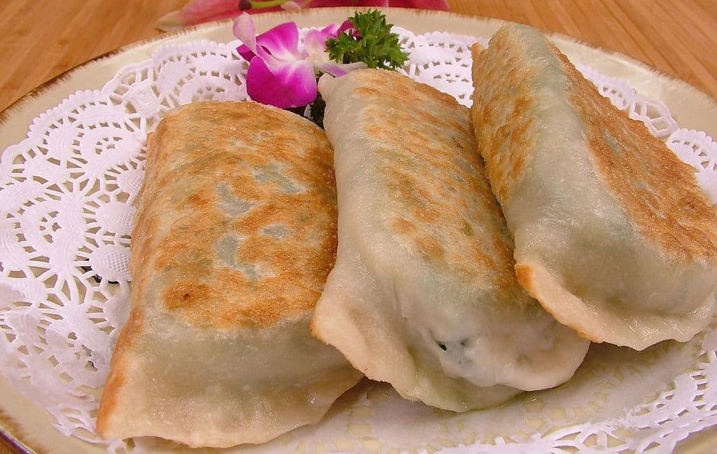 Pan-fried chive cakes