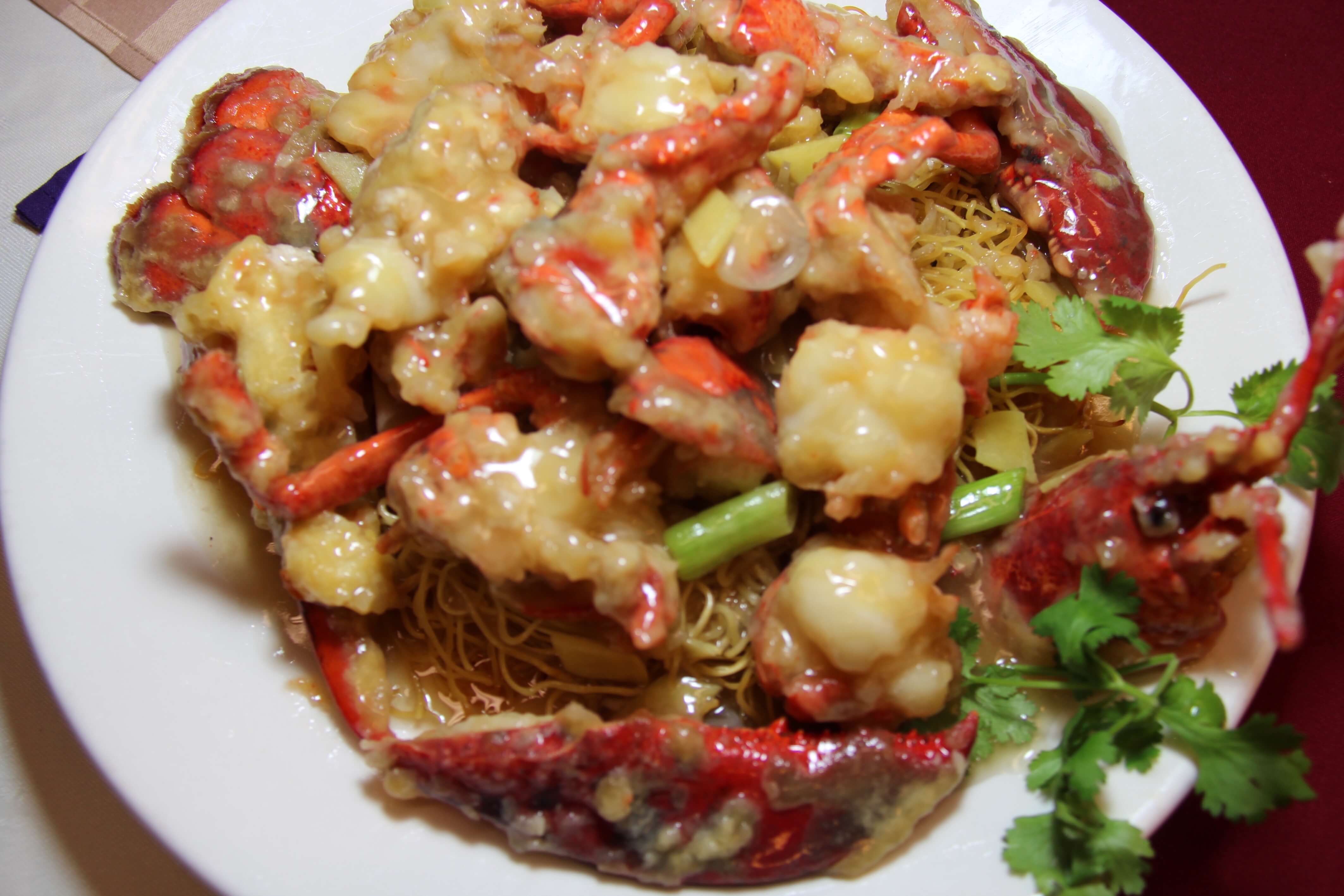 Soy Sauce Lobster with Crispy Noodles